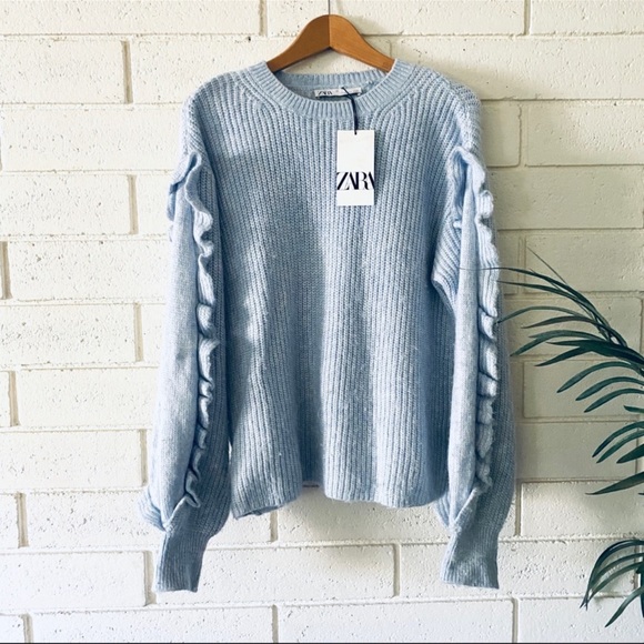NWT Zara 🦋Bloggers Fave🦋 Flounce Knit Sweater - Picture 11 of 14